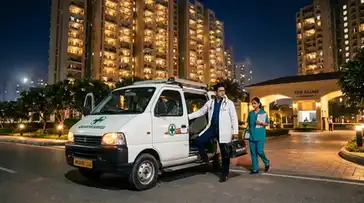 Doctor arriving at night
