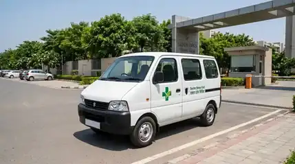 GurgaonCare white Eeco medical van